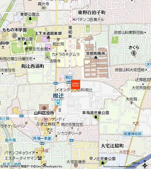 イオンフードスタイル山科椥辻店付近の地図